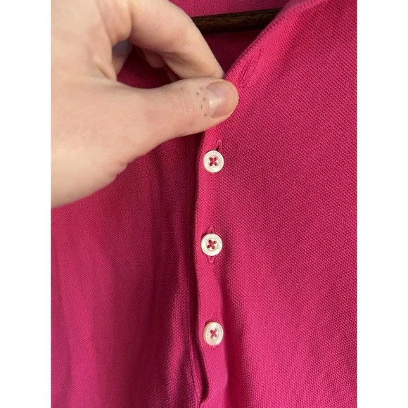 Ralph Lauren Sport Polo Dress M Hot Pink Logo Preppy Cotton Peru Sporty Tennis - Picture 5 of 7